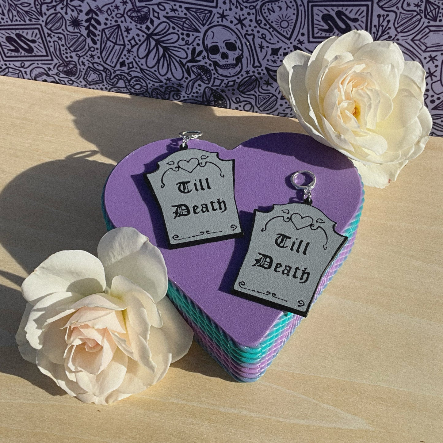 Till Death Grave Earrings