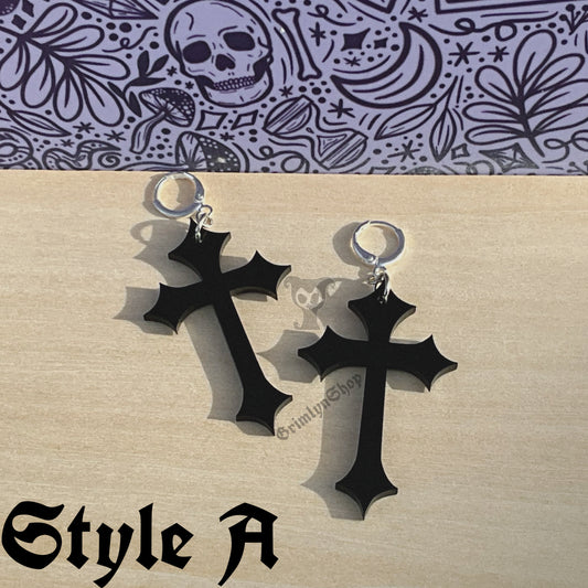 Gothic Cross Earrings